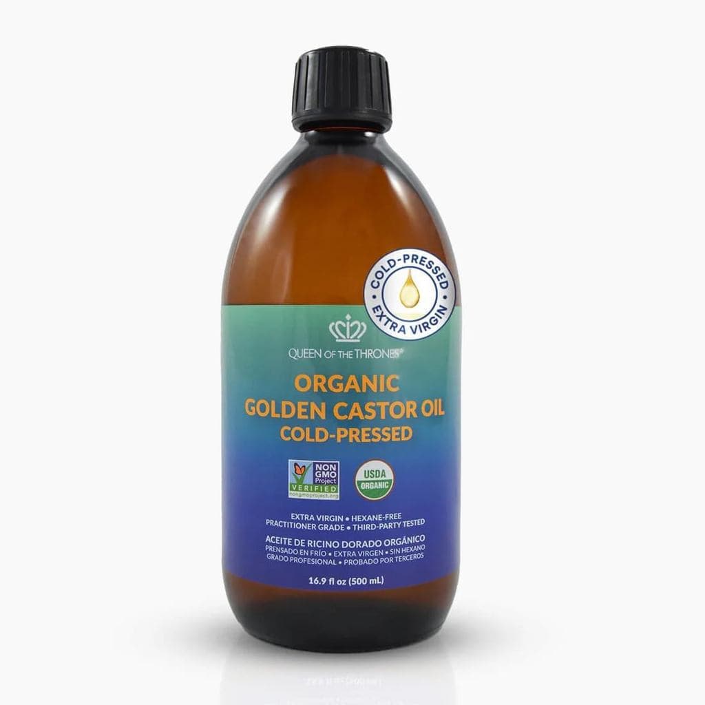 Óleo de Rícino Dourado Orgânico QUEENOFTHRONES |     100% natural, adequado para cabelo, unhas, sobrancelhas e cílios. |