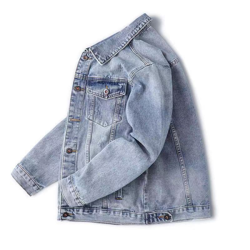 Primavera outono estilo All-Match denim jaqueta masculina ins Street Wear solto tamanho grande macacão jaqueta jeans na