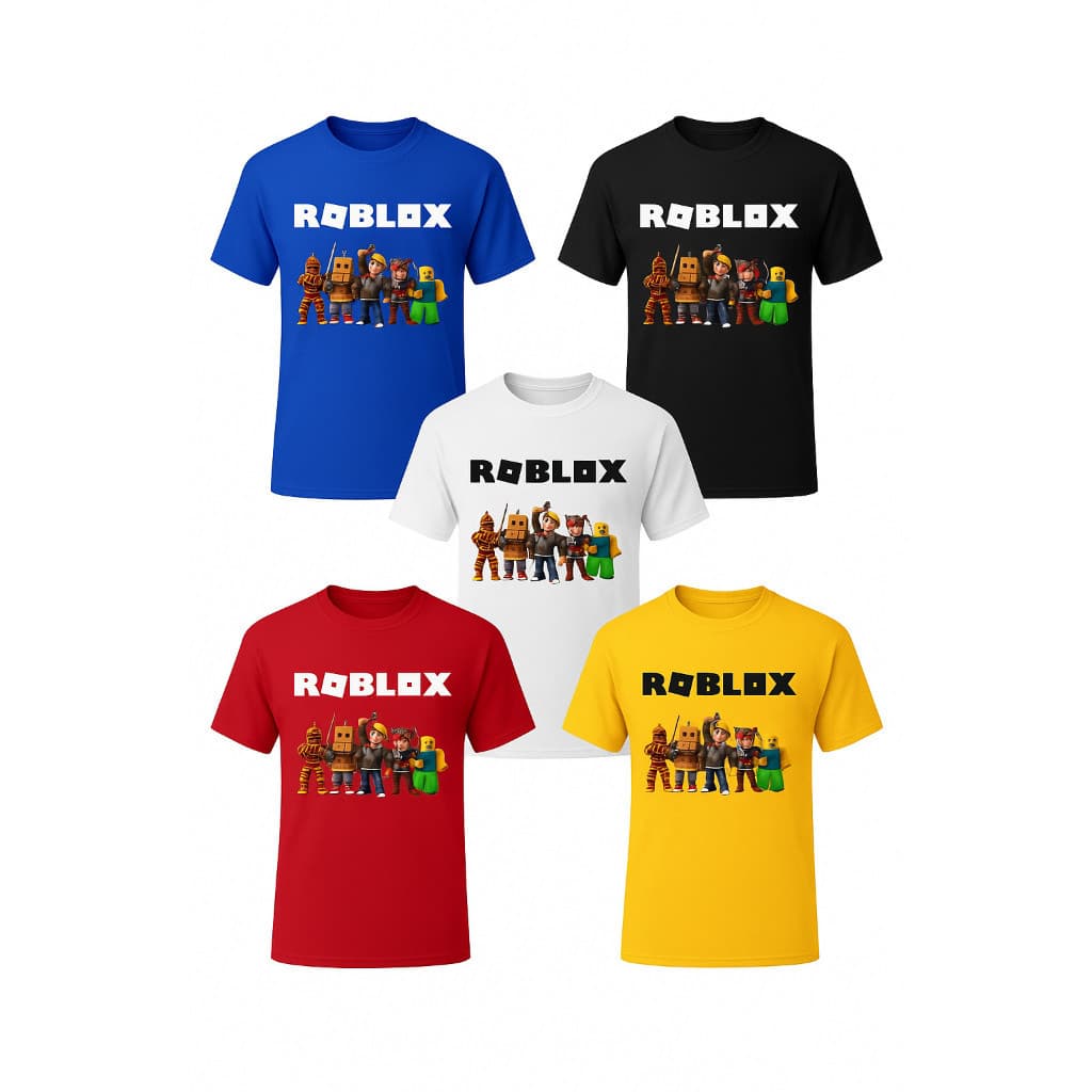 Camiseta Confortável DTF Roblox Infantil Unissex Estampa Gamer
