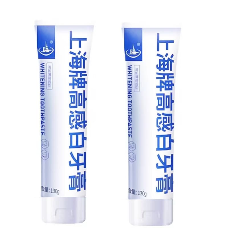 Shanghai pasta de dente branca de alta sensibilidade 130g remoção de manchas hálito fresco branco Jade pasta de dente cu