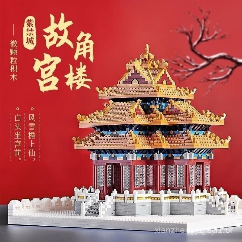 A Cidade Proibida, blocos de montar compatíveis com Lego, arquitetura chinesa antiga, modelo de montagem Millennium Falk