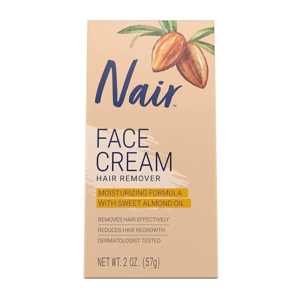 Loção Facial Hidratante Depilatória Nair, Contém Óleo de Amêndoa, 2 onças