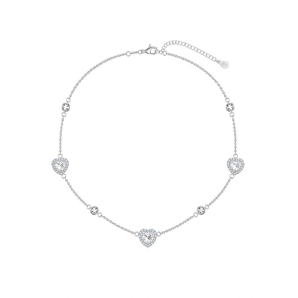 Choker Coração Ponto de Luz Prata 925