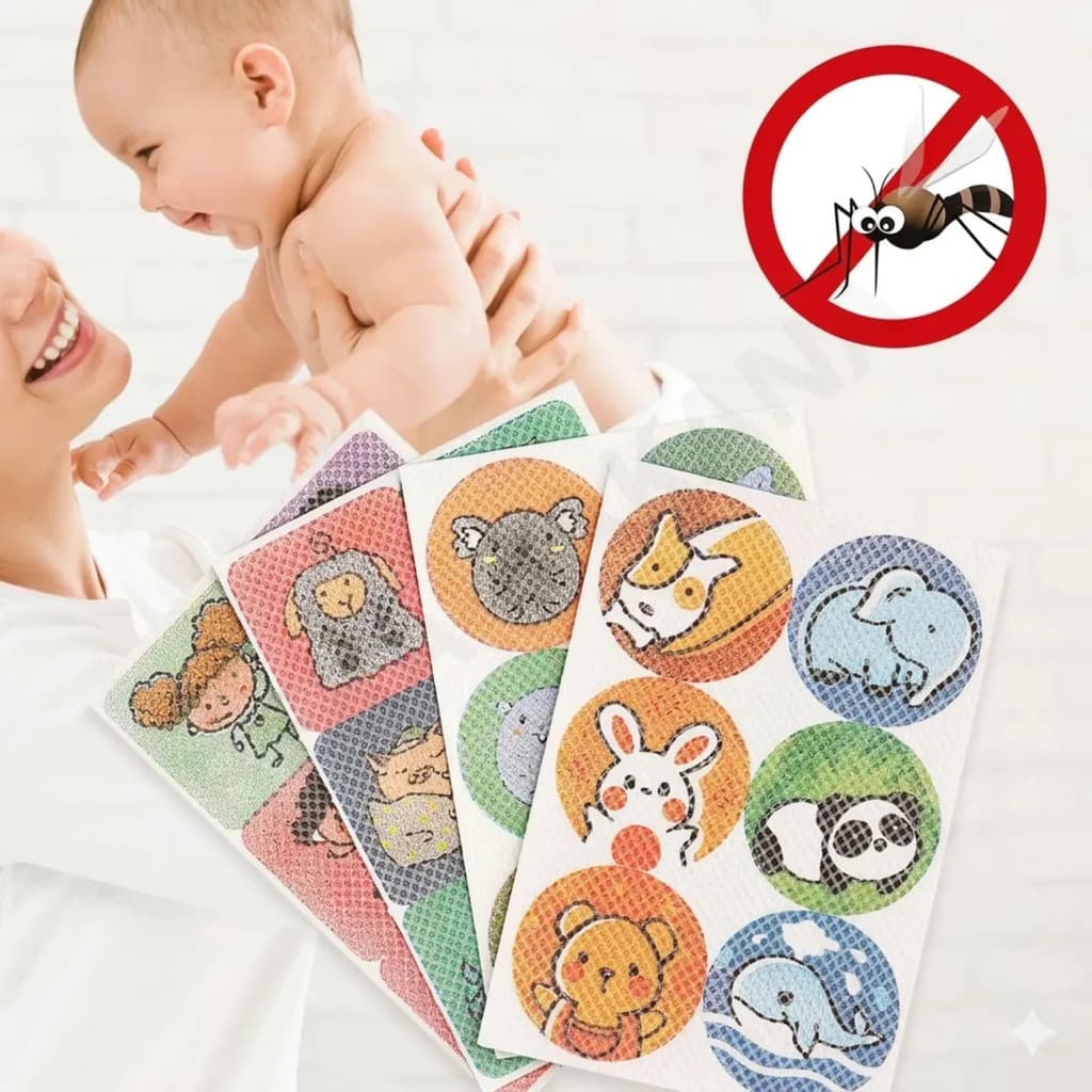 144 Adesivo Repelente Infantil Bebê Mosquito Dengue Pernilongo Muriçocas Proteção 48h Contra Insetos Colorido Divertido