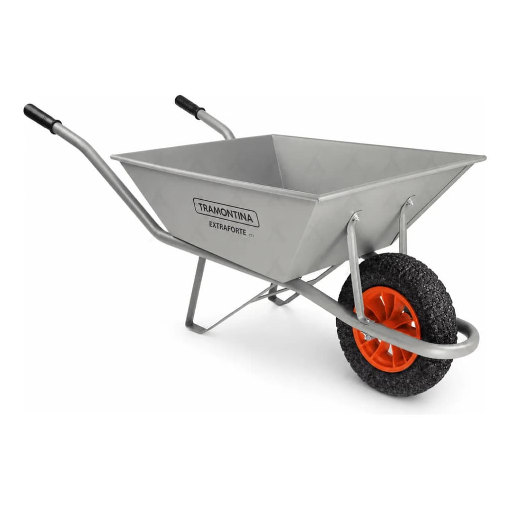 Carrinho De Mão Extraforte 65L Pneu Maciço De Obra Tramontina - Pedreiro Construção