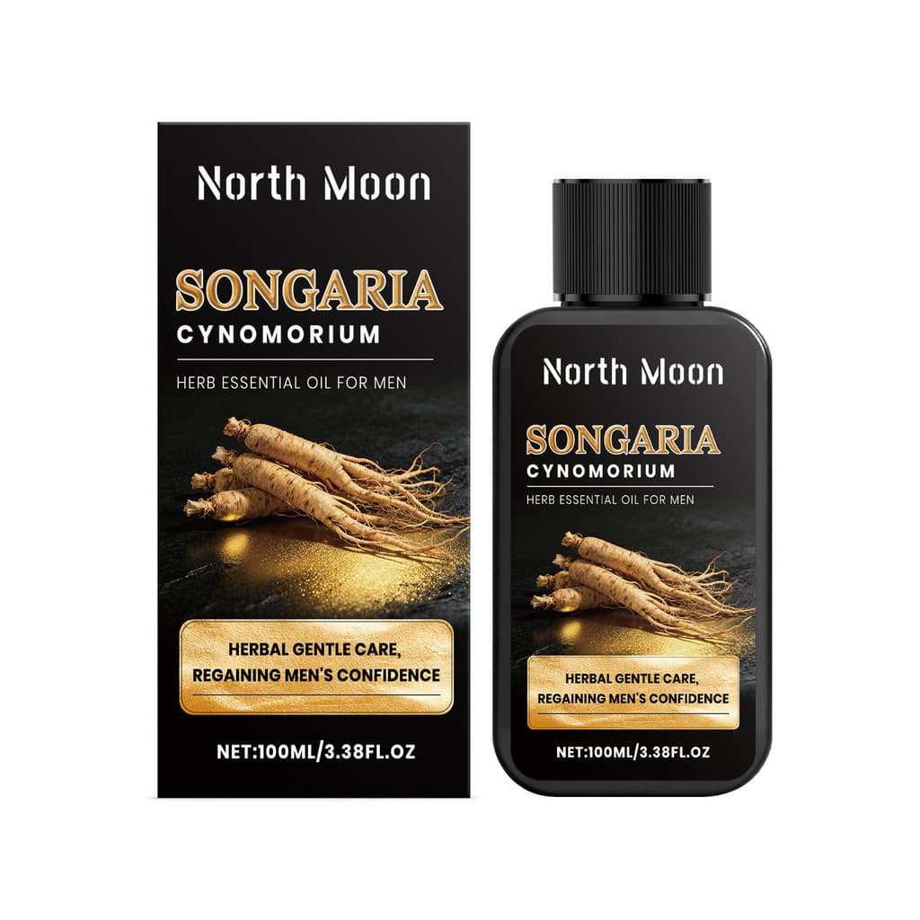 Óleo essencial de massagem masculina North Moon, cuidados suaves, ingredientes de ervas para o corpo masculino, óleo ess