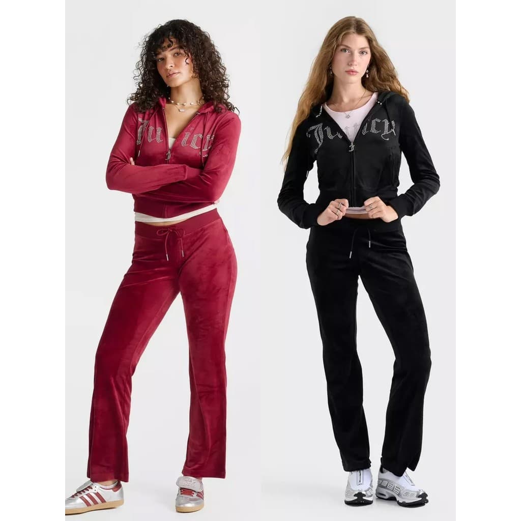 Linda querida xs-xl versão grossa Y2K outono inverno veludo quente diamante com capuz moletom jaqueta calças esportivas