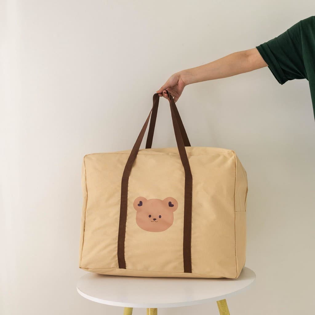 Nova bolsa de armazenamento para roupa de cama de jardim de infância com estampa de cabeça de animal, bolsa à prova de p