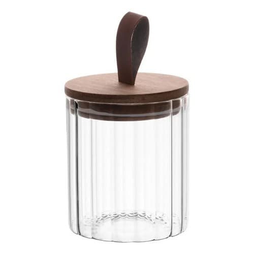 Porta Mantimento De Vidro Com Tampa De Acácia Classic 510ml Incolor