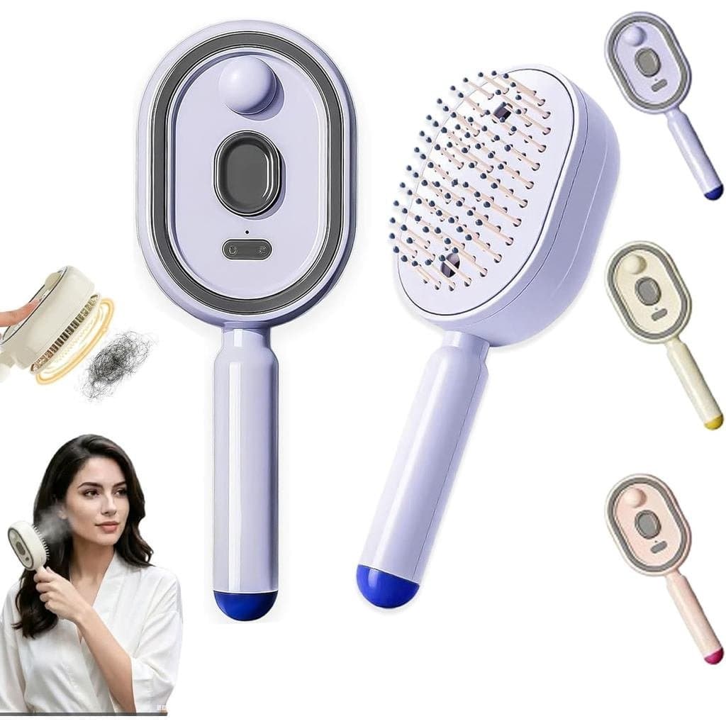Escova a Vapor Elétrica, Escova de Cabelo Elétrica 3 em 1 com Pente Desembaraçador, Escova a Vapor Quente Antiestática p