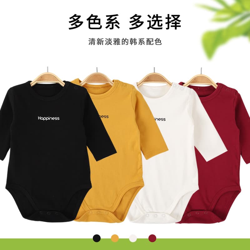 Bebê crianças manga comprida proteção da barriga macacão primavera outono estilo bebê triângulo bebê macacão camisa de f