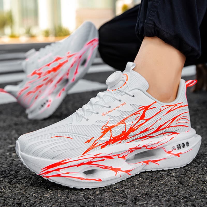 Nova Moda Batimento Cardíaco Tênis De Corrida Com Absorção De Choque Ultra Leve Placa Carbono Sapatos Esportivos 45