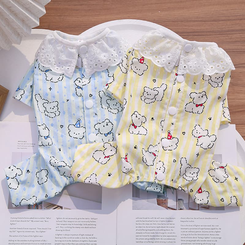 Roupas de barriga primavera verão Pet cão gato roupas de algodão ar condicionado roupas Anti-fiapos para fora roupas de