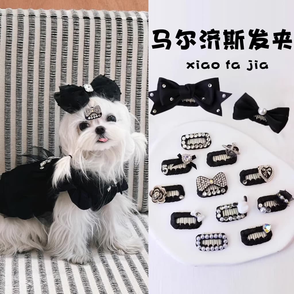 Grampo de cabelo especial maltês, cocar para cachorro, não é fácil de cair, clipe bb para animais de estimação, acessóri