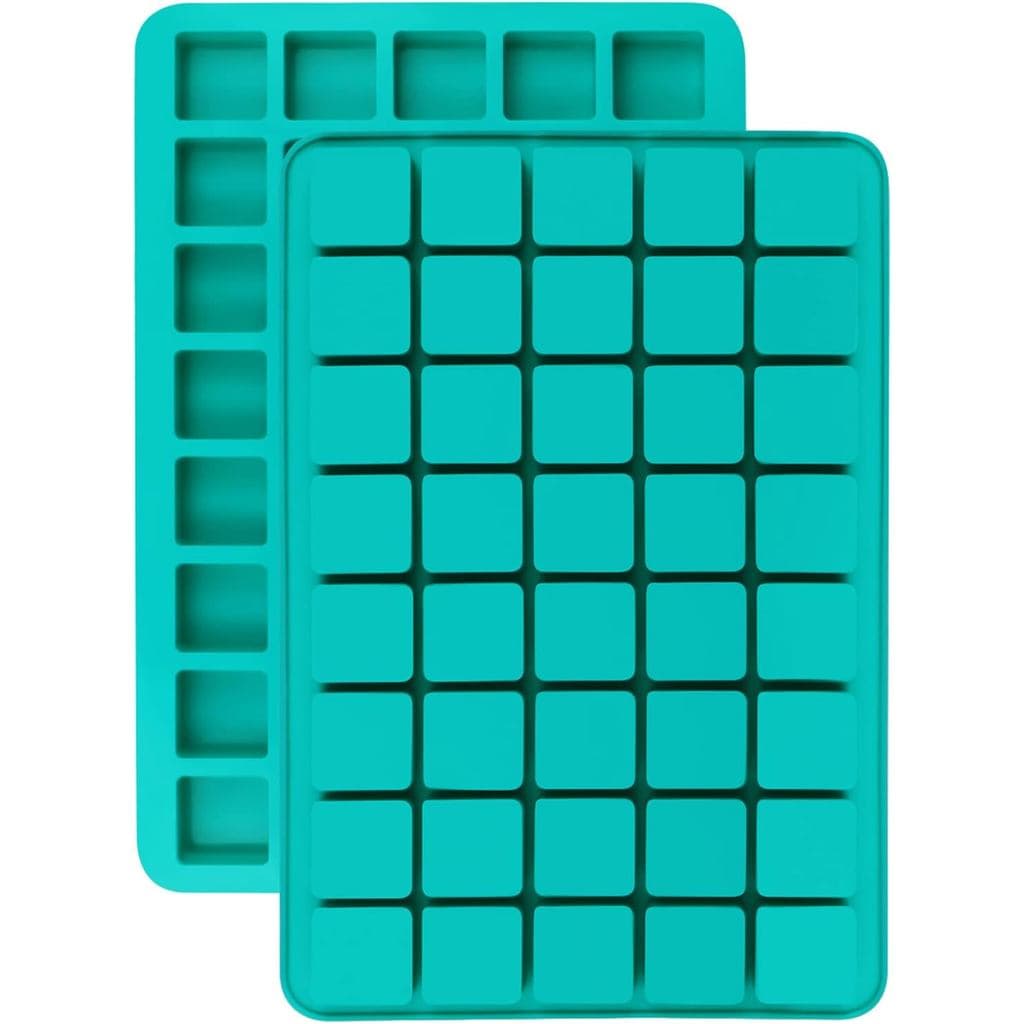 Mity rain Conjunto de 2 Moldes de Silicone para Caramelos Quadrados com 40 Cavidades, Molde para Trufas de Chocolate, Ba
