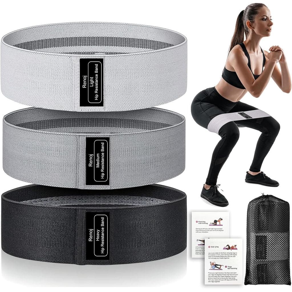 Faixas de Resistência Renoj para Exercícios: Conjunto de 3 Faixas Profissionais para Pilates, Yoga, Academia em Casa, Tr