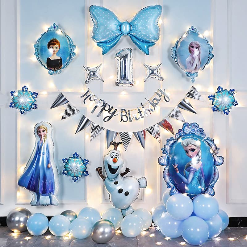 Atmosfera congelada do bebê feliz aniversário cerimônia atmosfera decoração menina crianças cena decoração balão