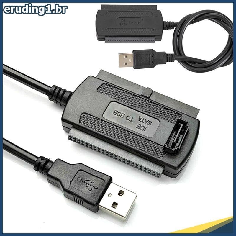 Cabo Conversor Adaptador erudi USB 2.0 Para IDE Disco Rígido HD De 2,5 3,5 Polegadas .