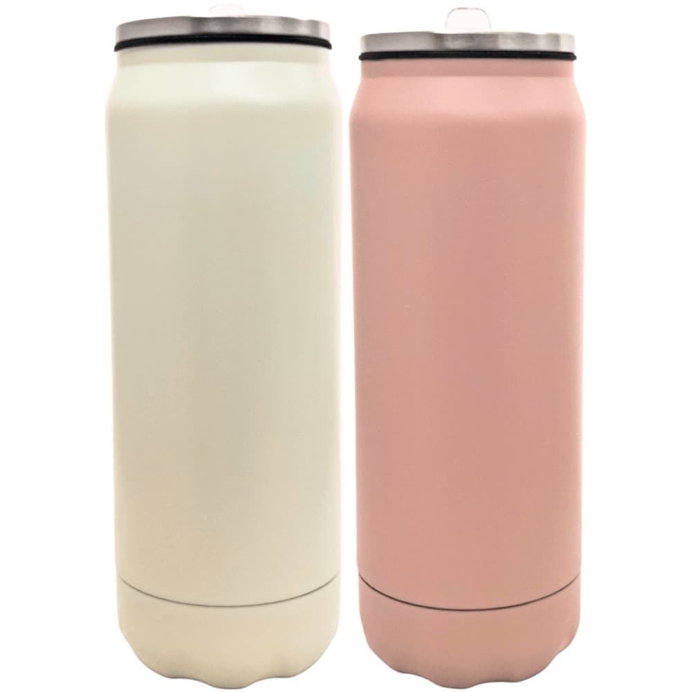 Garrafa Matte Latinha Inox c/ Canudo Retrátil 500ml - Modelos Sortidos UNICA