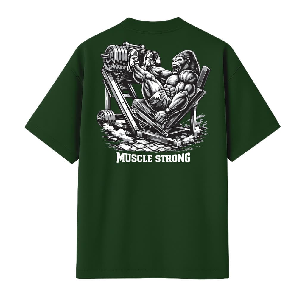 Camiseta Oversized Muscle Strong Gorila Verde Escuro