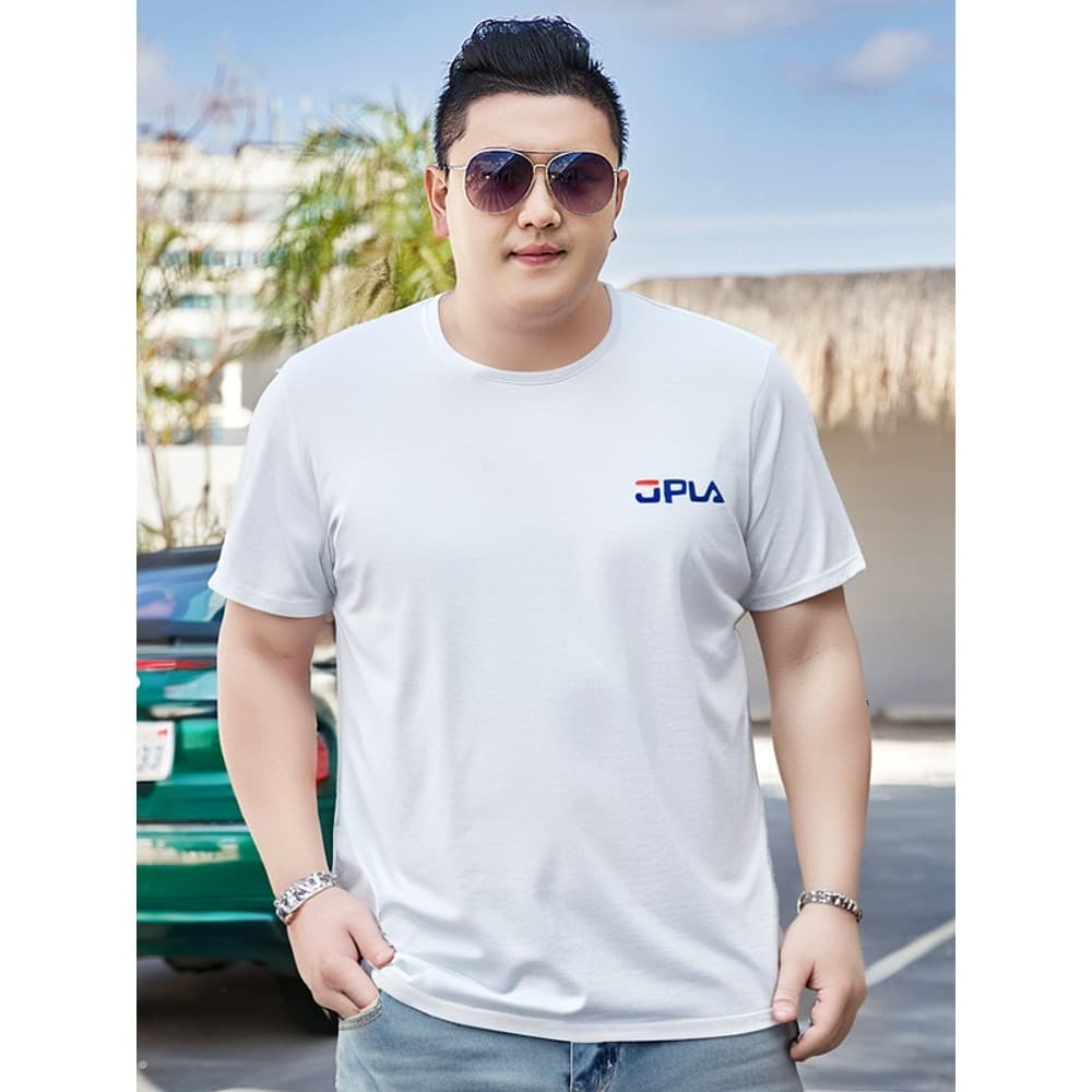 Roupas masculinas de tamanho grande verão fino Casual simples manga curta camiseta gordura solta sensação fresca meia ma