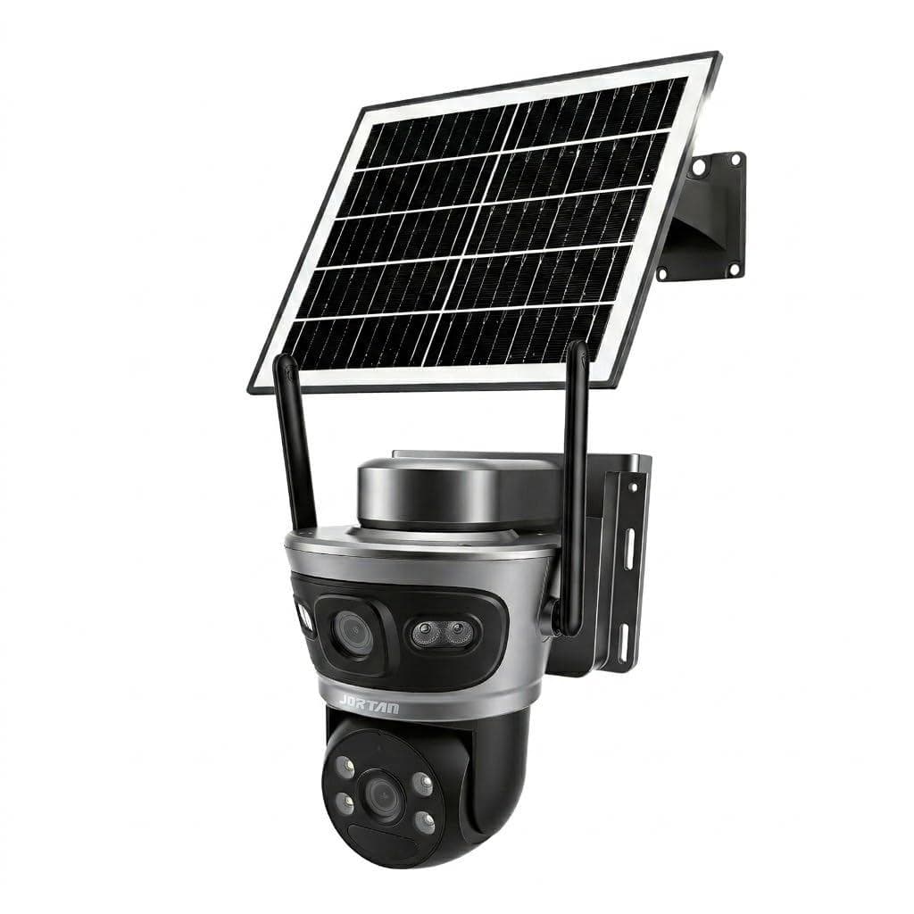 Câmera Solar 4G PTZ Dupla Lente 4MP Vigilância Externa com Painel Solar Visão Noturna
