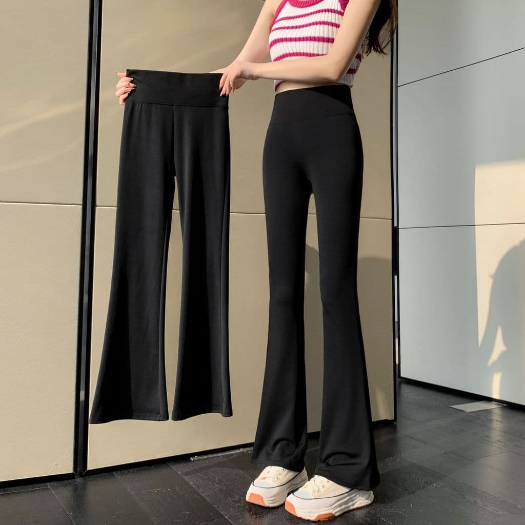 Calças de tubarão calças largas femininas Leggings de cintura alta mais magro olhar magro-ajuste Hip-lifting abdômen-est