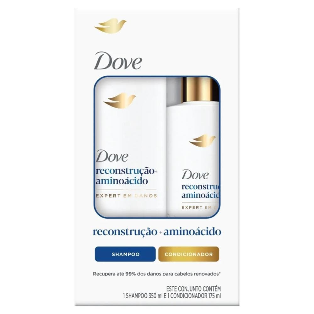 Dove Kit Shampoo 350ml e Condicionador 175ml Reconstrução + Aminoácido