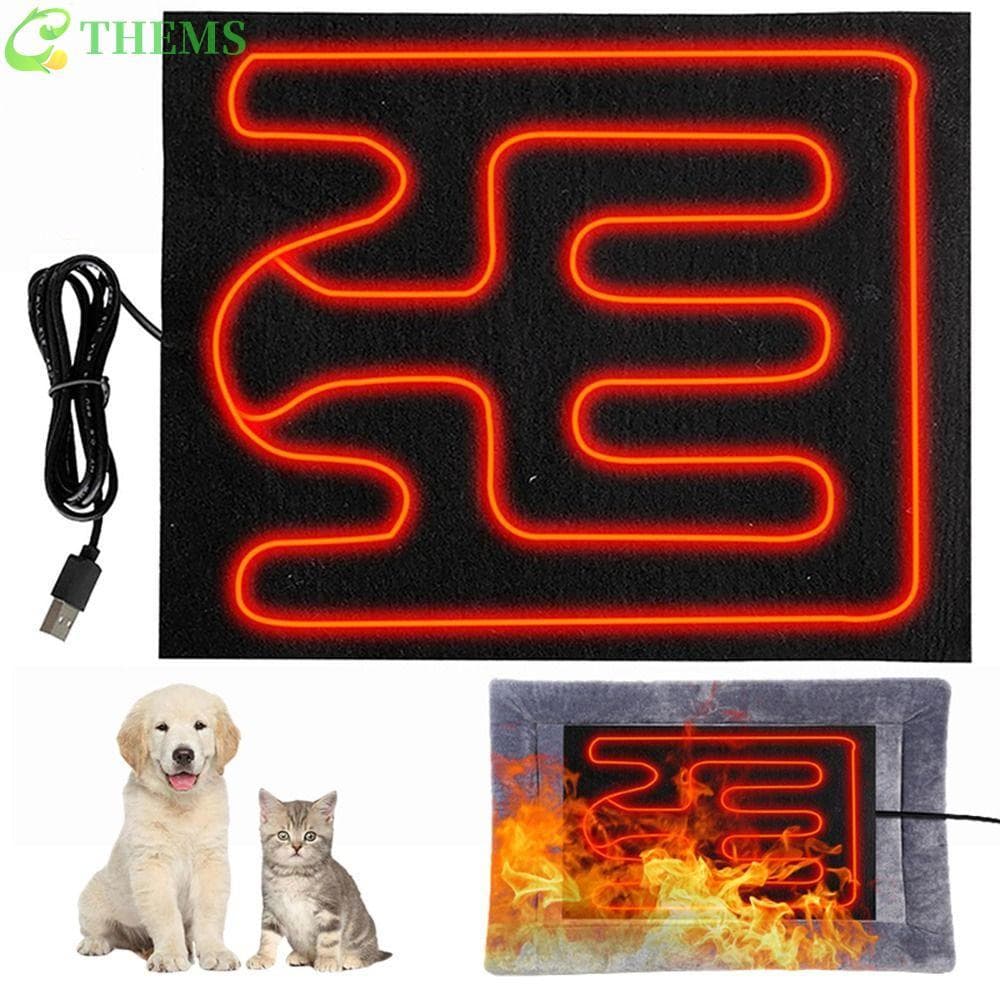 THEMS Tapete De Aquecimento Para Animais De Estimação Almofada De Assento USB Cama De Gato Cachorro E Aquecedor De Contr
