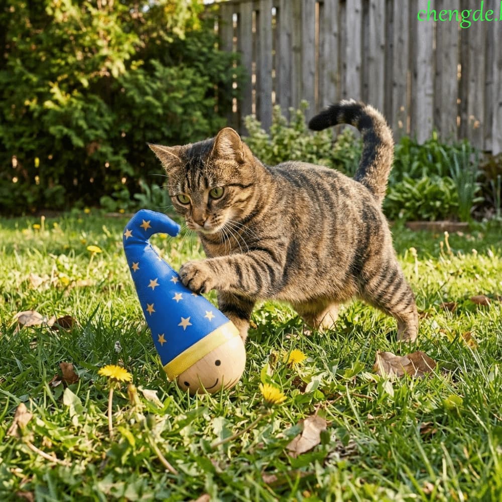 Brinquedo De Copo De Gato CHENGDEBR , Com Autoequilíbrio Resistente À Mordida De Pena De Peru De Desenho Animado