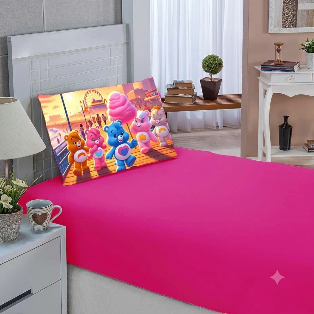 Jogo De Lençol Mini Cama Ou Solteiro 2 Peças Com Fronha Estampada Personagens