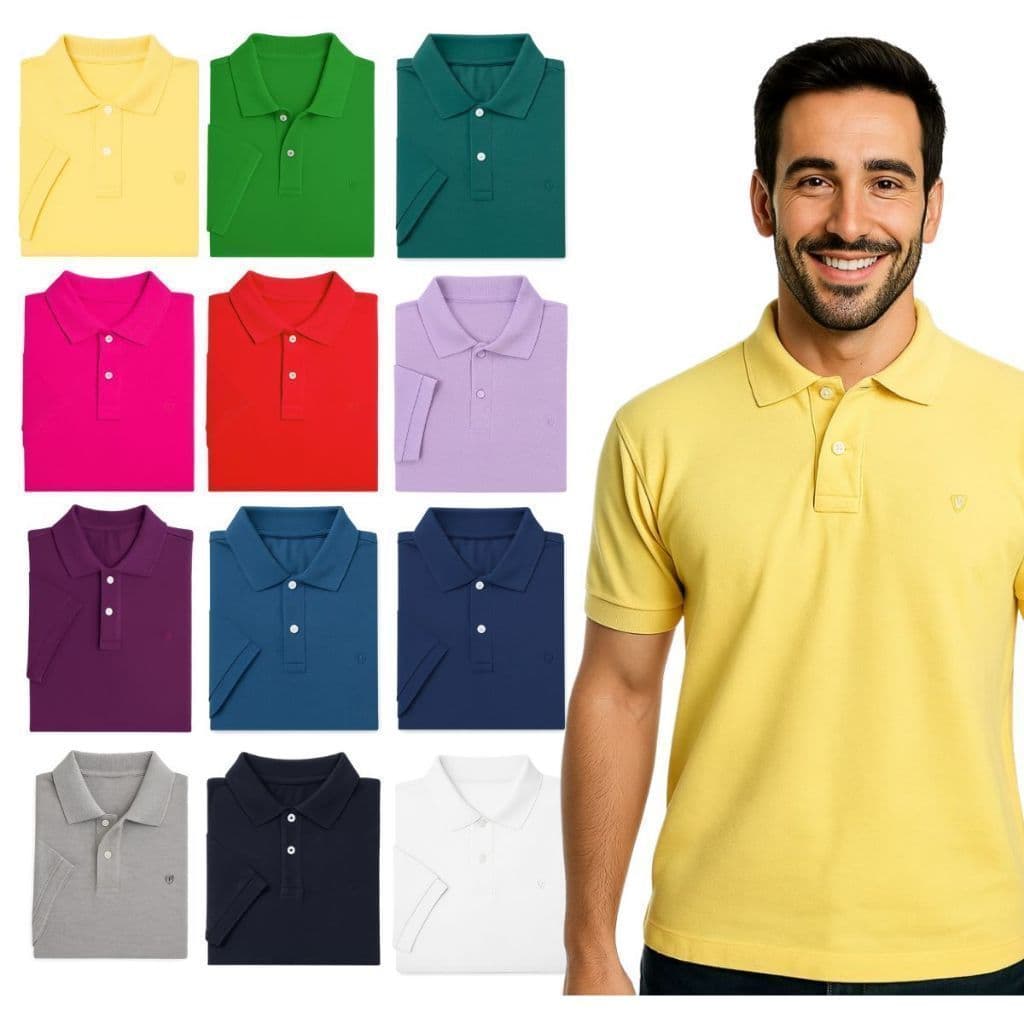 Camisa Polo Masculina Slim com Proteção UV Cores - Conforto e Estilo Algodão Premium
