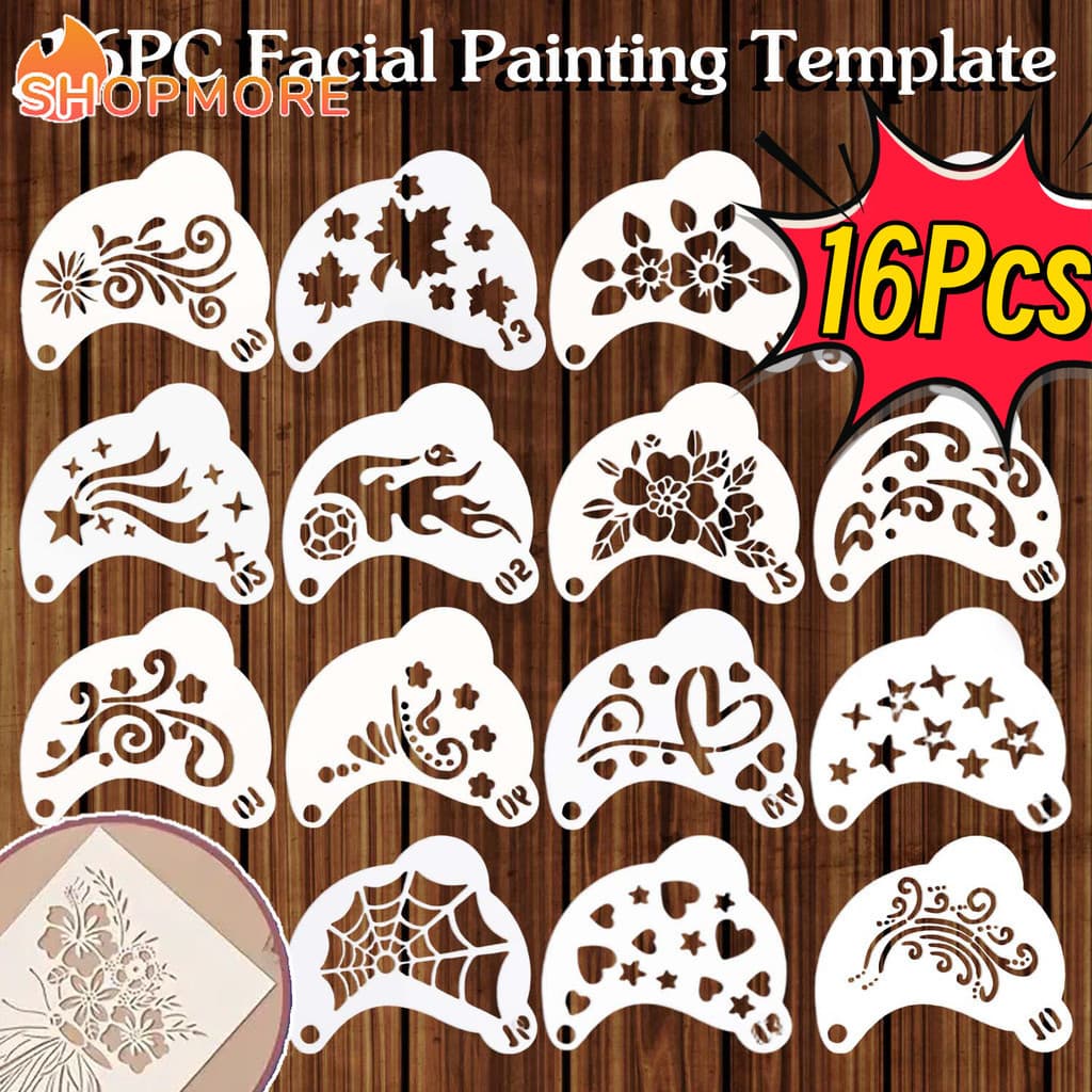 Modelo De Pintura Facial Criativo-Placa De Desenho De Desempenho De Palco Escolar Infantil Fofa Amostra De Graffiti De P