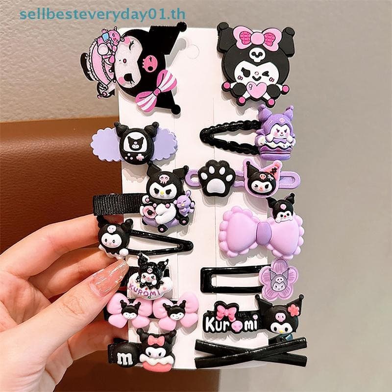 & Sellbest 14 Peças Kawaii Fofo Kuromi Arco Grampo De Cabelo Para Mulheres Meninas Doce Clipe Lateral Desenho Animado Qu