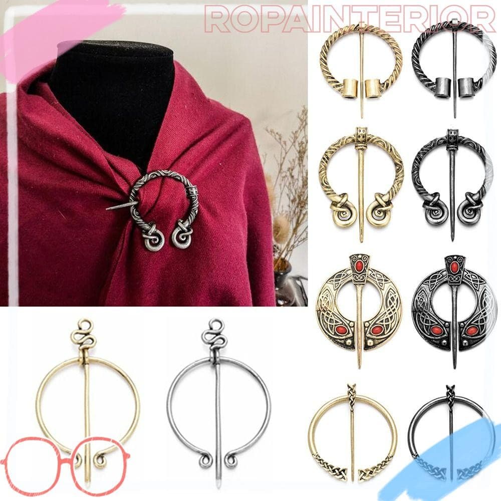 Broche Viking ROPAINTERIOR , De Cachecol De Joias Da Moda Em Liga , Alfinete De Xale Prateado/Dourado Moderno Comercial