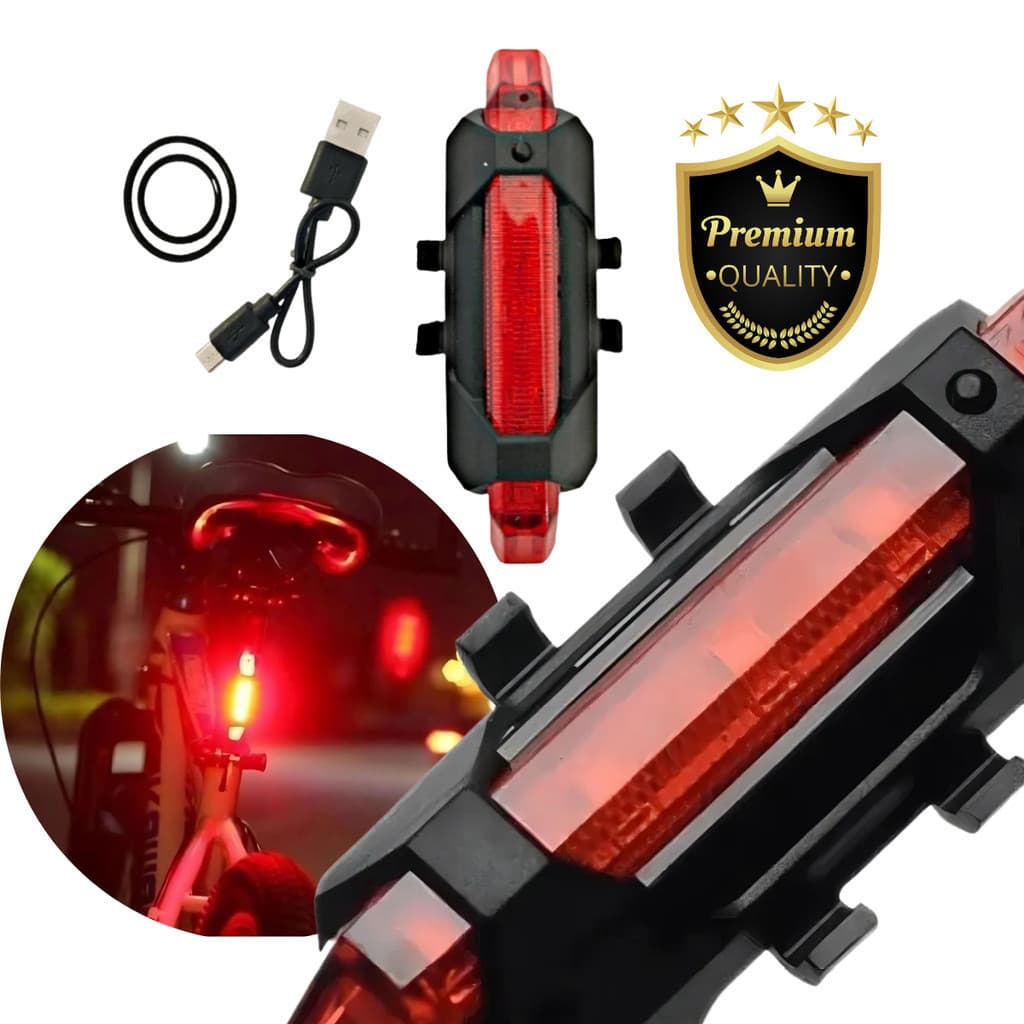 Lanterna para Bike Luz Dianteira  Recarregável  USB Sinalizador à Prova D'Água  com Alta Luminosidade