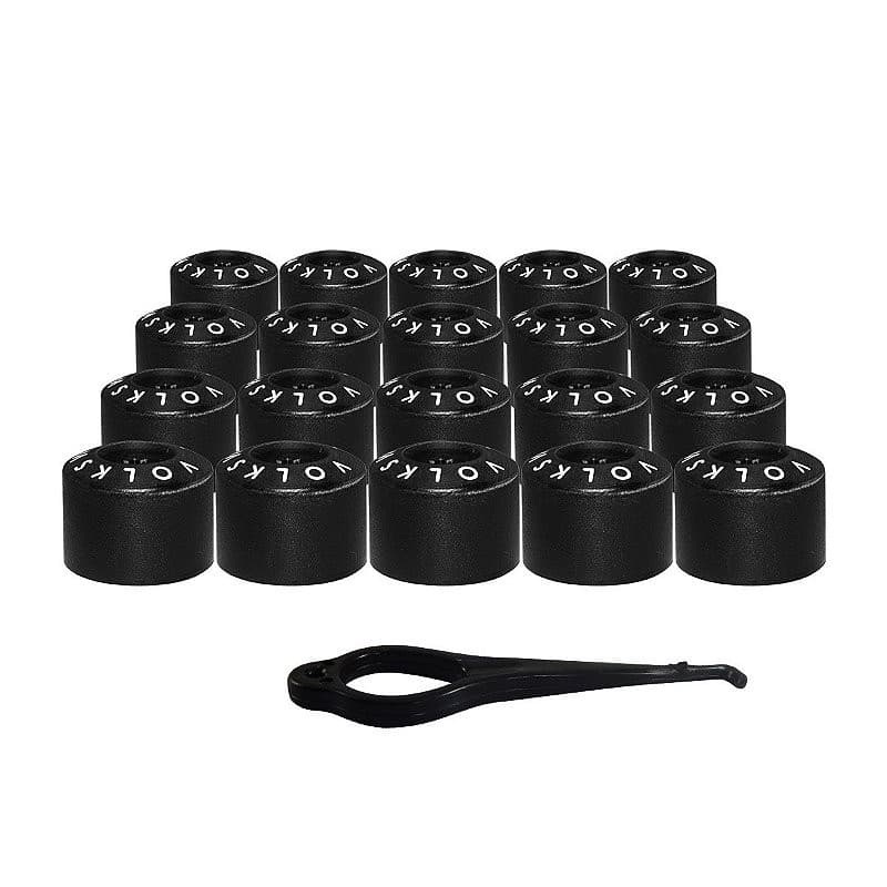 Capa Parafuso Roda Vw Gol Voyage Saveiro Preto Branco 20 Pcs