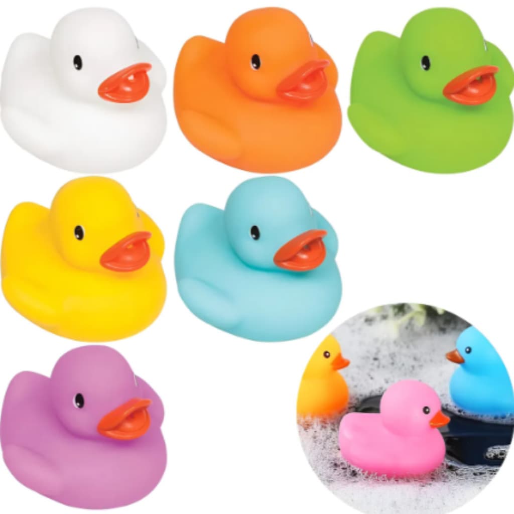 Patinhos Para Banho Bebê Conjunto Colorido C/ 6 Unidades