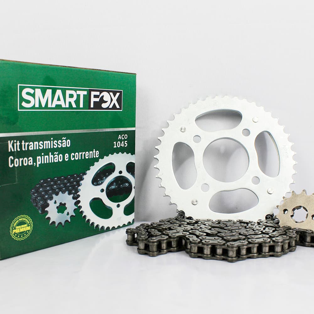 Kit Relação Transmissão Moto Titan Fan Start 160 Todos os Anos Original Smart Fox
