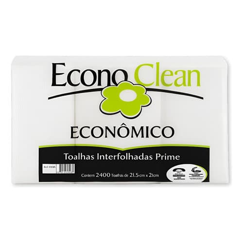 Papel Toalha Interfolha Branco 2400un 21cmx20,5cm Econoclean
