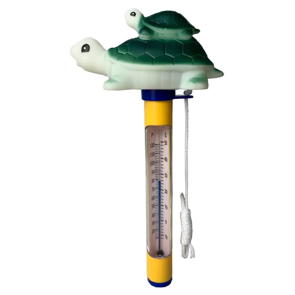 Termômetro de Piscina Poltec Tartaruga Flutuante Infantil Resistente para Medir Temperatura da Água