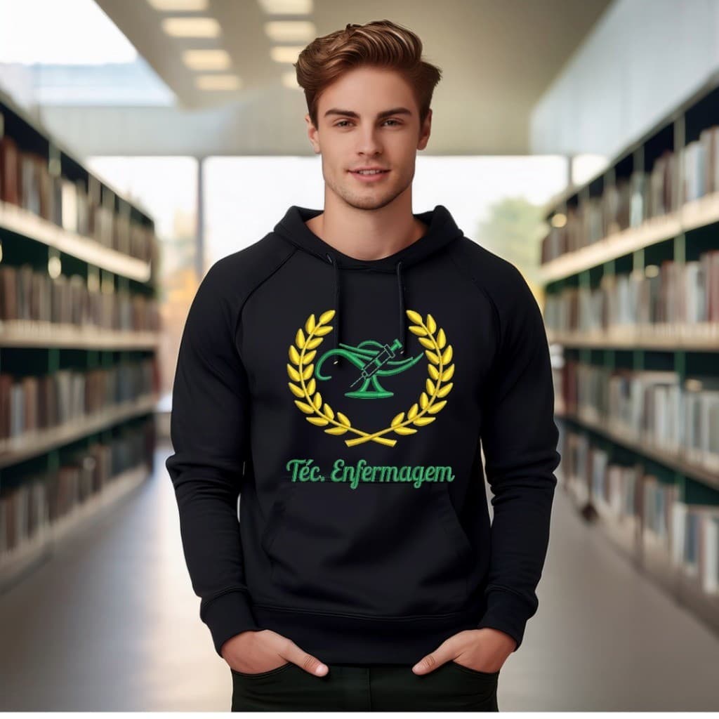 Blusa de Frio Canguru Moletom  Inverno Estampado  Curso de TECNICO DE ENFERMAGEM  Faculdade Universidade Profissão