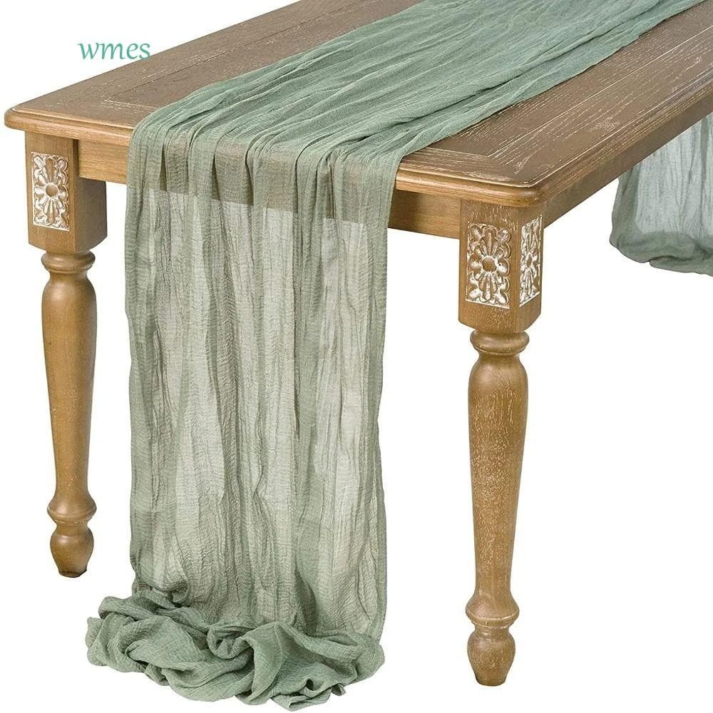 Toalha De Mesa De Gaze WMES1 , Corredores Vintage Boho , Decoração De Casamento Semitransparente 90x180/300cm