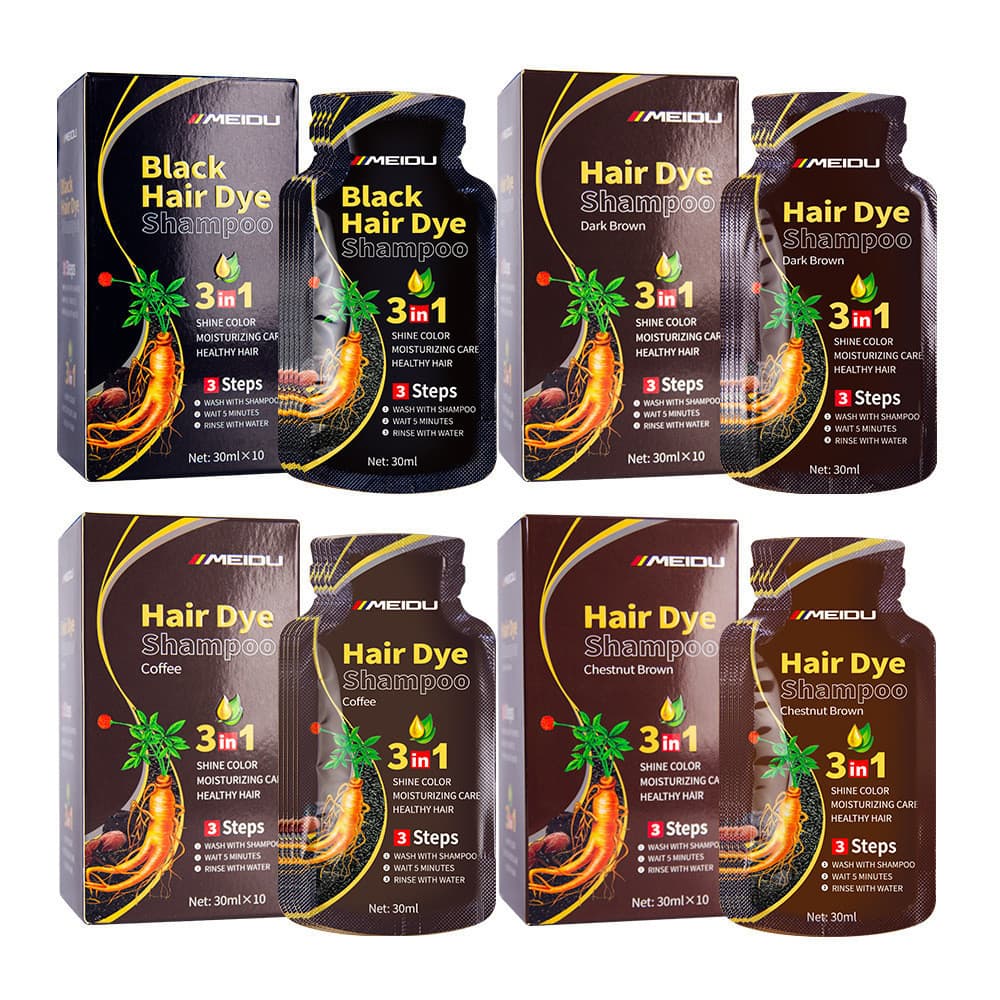 shampoo Preto Brilhante , Tintura De Cabelo Branco , Lavagem De Cor Única , Cuidados De Beleza Com Espuma Vegetal Macia