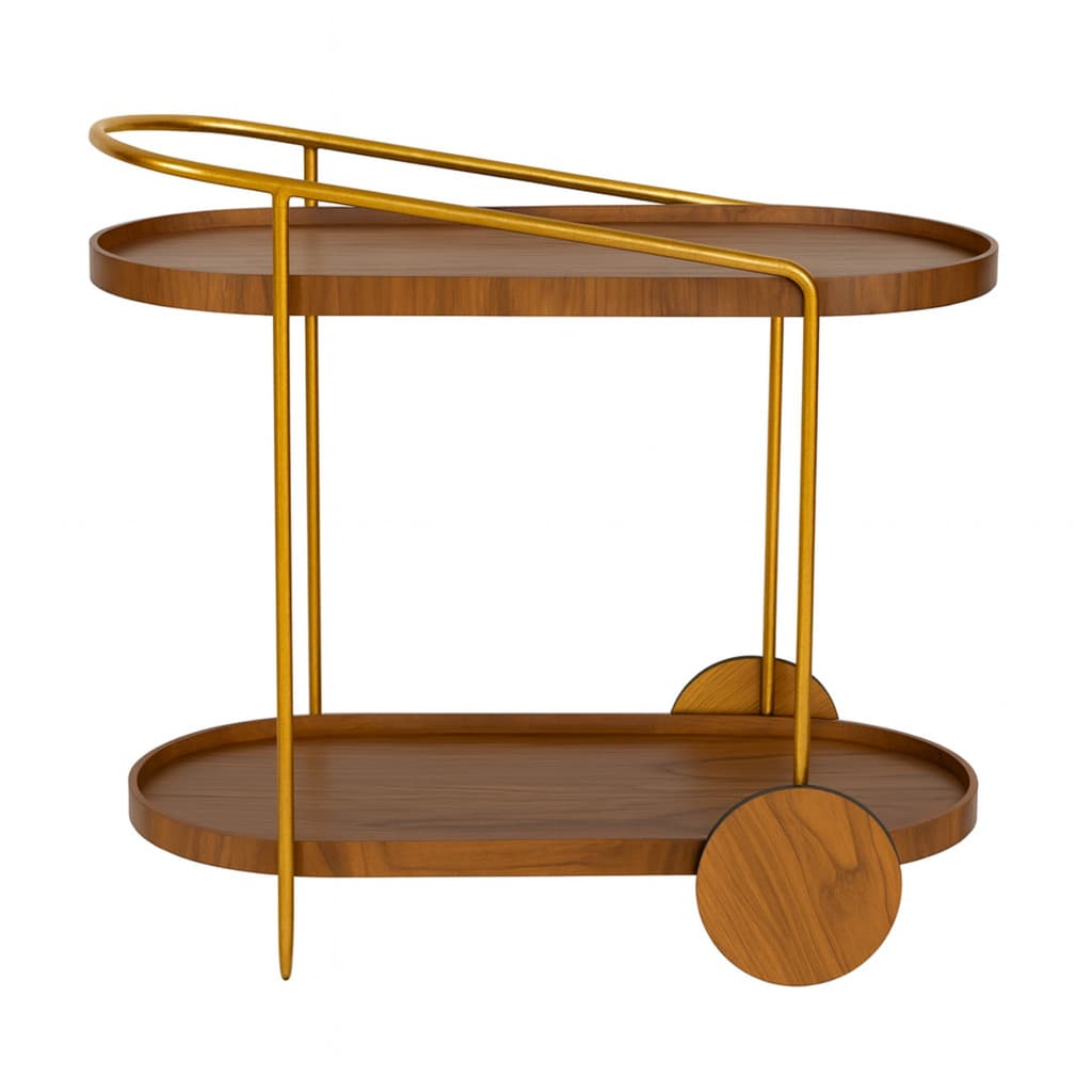 CARRINHO BUFFET DECORATIVO DOURADO BAR SERVIÇO DE BAR