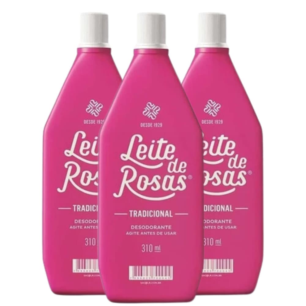 Leite de Rosas 310ml Adstringente Facial Limpeza Profunda Uso Diário