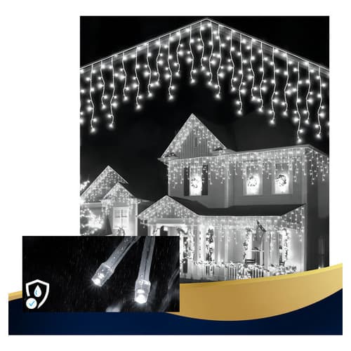 Cascata 400 Led 10m Natal Cor Das Luzes Branco Frio 110v ou 220v