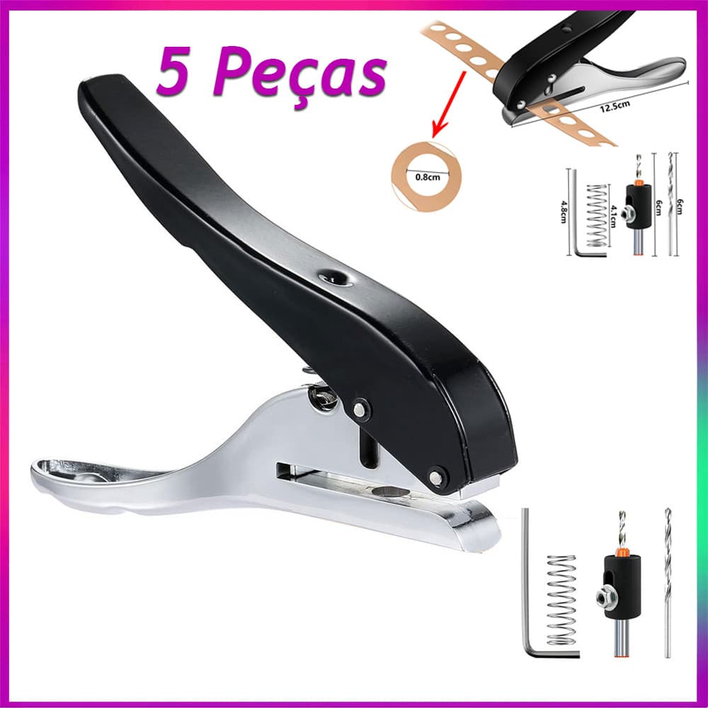 8mm Alicate de Perfuração para Fita de Borda, Ferramenta Manual com Brocas