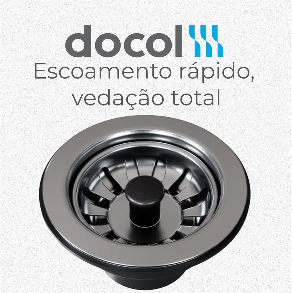 Válvula de Pia Americana Docol Cozinha Cuba 100% Aço Inox 3.1/2