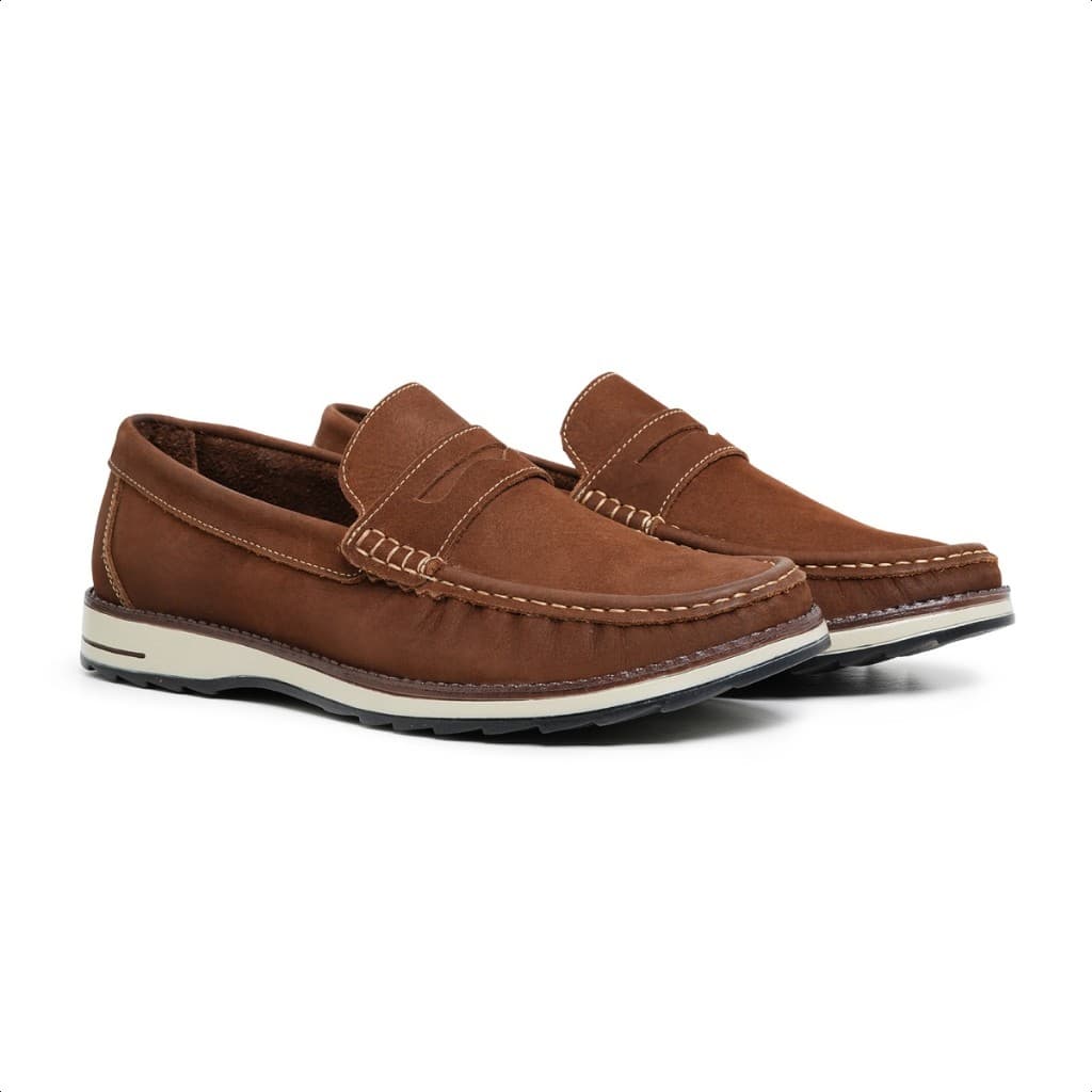 Mocassim Masculino Dockside Couro Legítimo Nobuck Lançamento Exclusivo Improvizzo